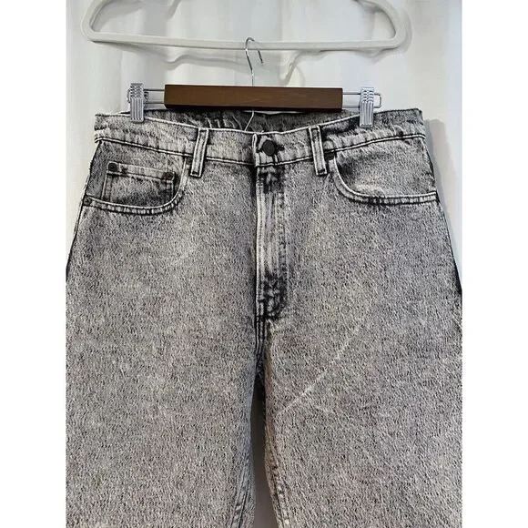 Rare Vintage 80s Levi's 505 Black Acid Wash Made In USA 36x32 NWT Blizzard Wash
